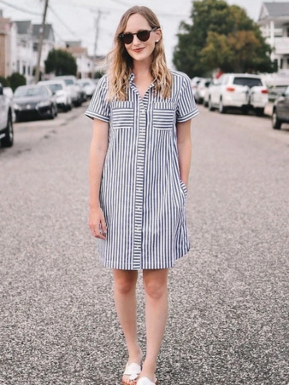 Vineyard Vines Blue & White Striped Mini Dress Size 4
